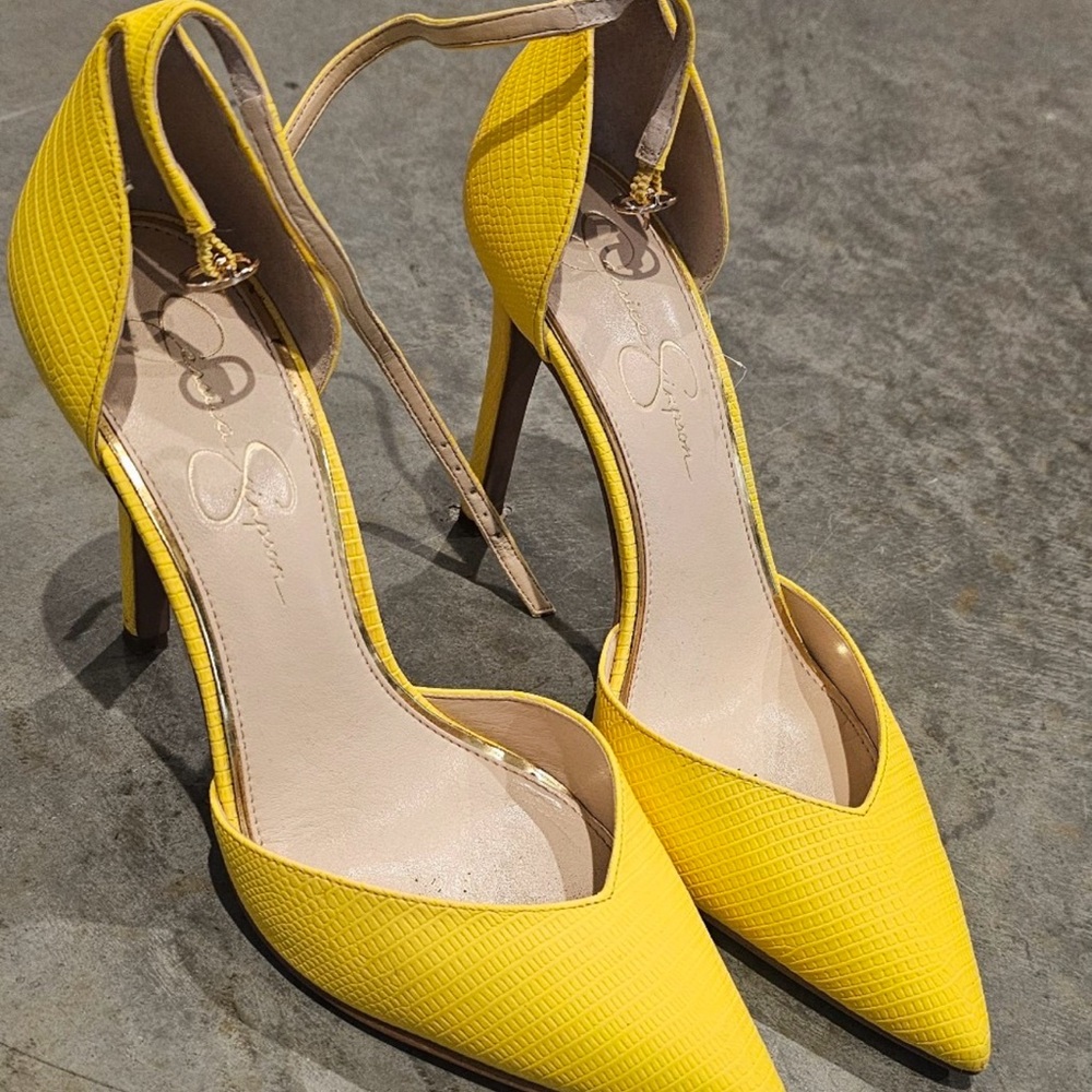 Jessica Simpson Yellow Stiletto Heels Size 10